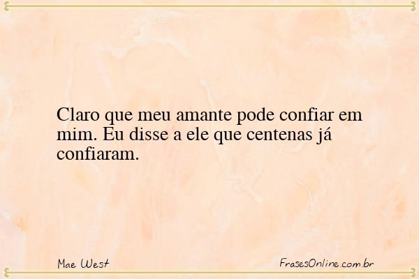 Frase de Mae West