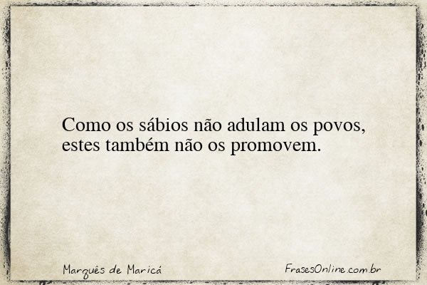 Frase de Marquês de Maricá