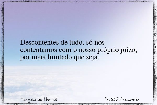 Frase de Marquês de Maricá