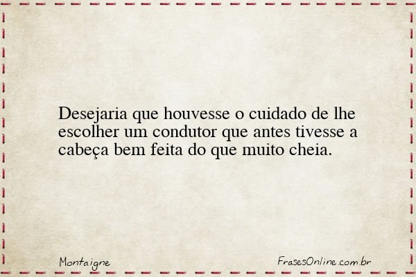 Frase de Montaigne