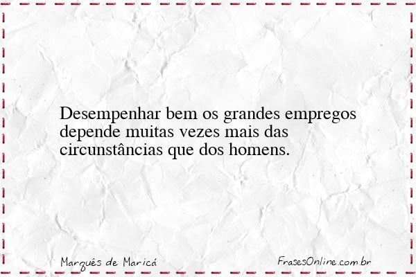 Frase de Marquês de Maricá