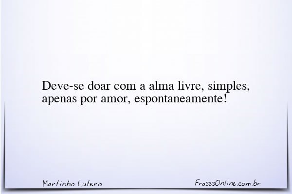 Frase de Martinho Lutero