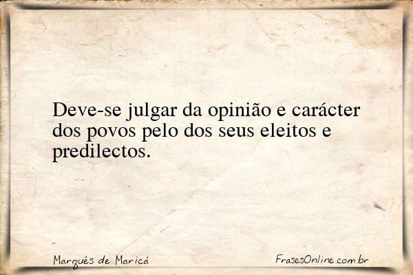 Frase de Marquês de Maricá