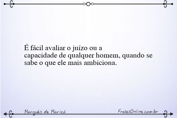 Frase de Marquês de Maricá