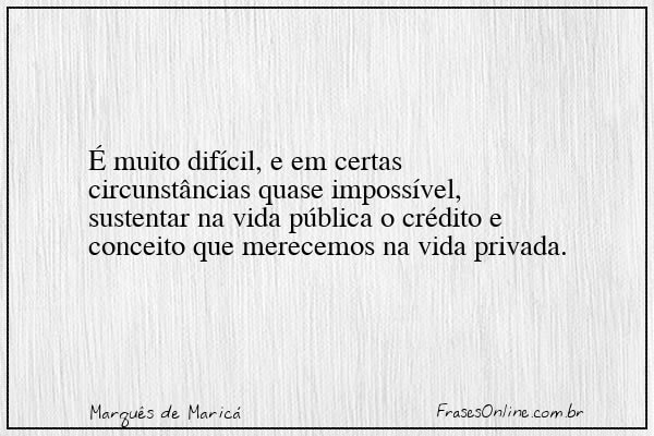 Frase de Marquês de Maricá