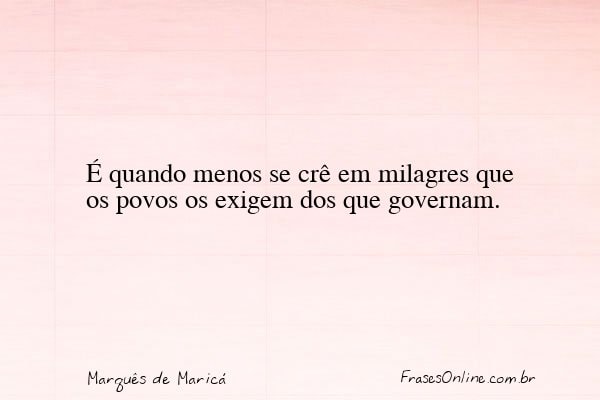 Frase de Marquês de Maricá