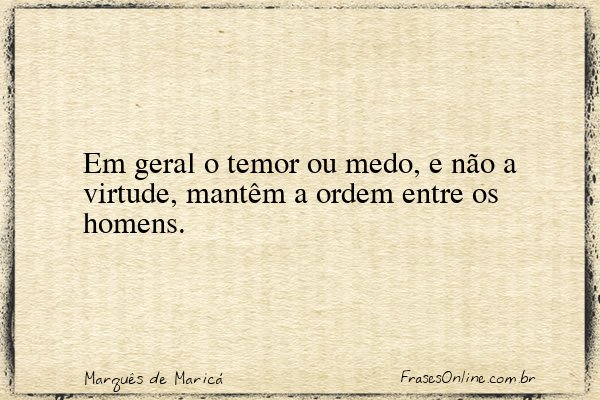 Frase de Marquês de Maricá