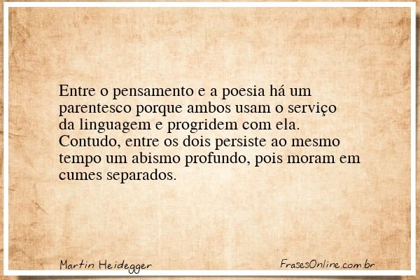 Frase de Martin Heidegger
