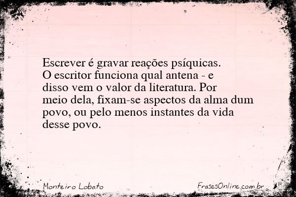 Frase de Monteiro Lobato