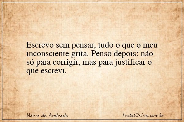 Frase de Mário de Andrade