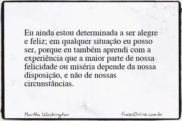 Frase de Martha Washington
