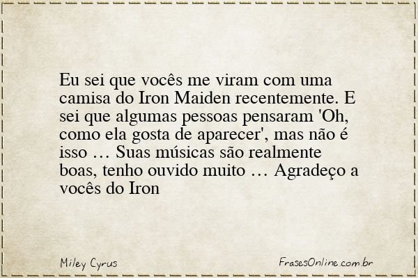 Frase de Miley Cyrus