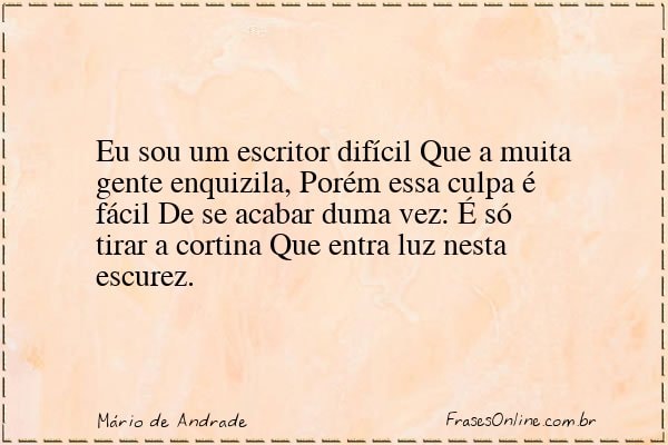 Frase de Mário de Andrade