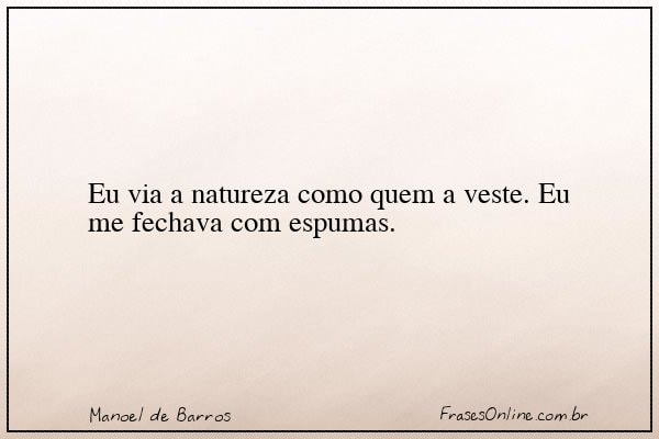 Frase de Manoel de Barros