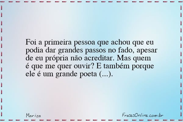 Frase de Mariza