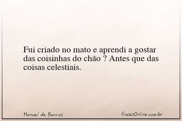 Frase de Manoel de Barros