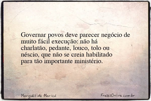 Frase de Marquês de Maricá