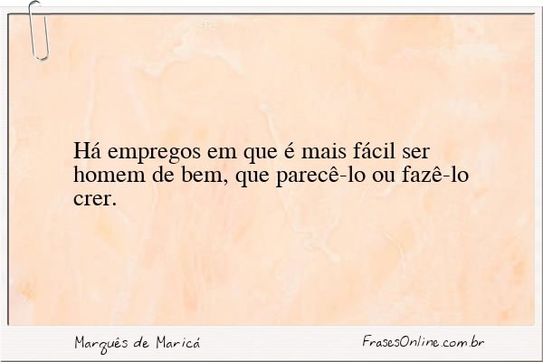 Frase de Marquês de Maricá
