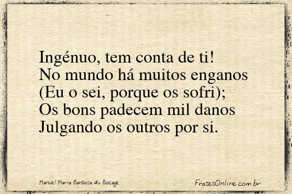 Frase de Manuel Maria Barbosa du Bocage