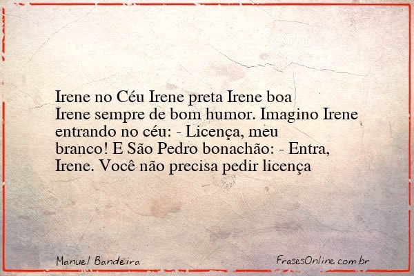 Frase de Manuel Bandeira
