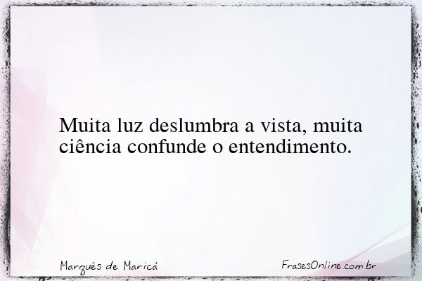 Frase de Marquês de Maricá