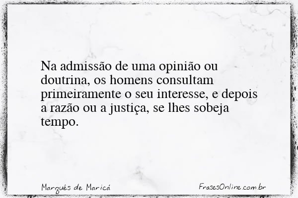 Frase de Marquês de Maricá