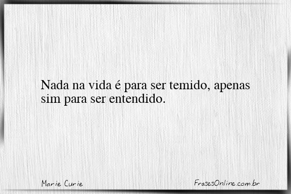 Frase de Marie Curie