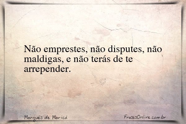 Frase de Marquês de Maricá