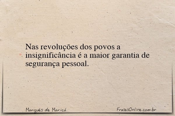 Frase de Marquês de Maricá