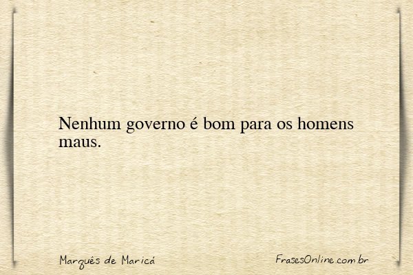 Frase de Marquês de Maricá