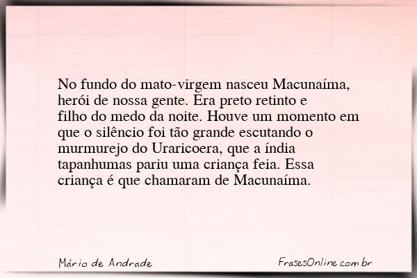 Frase de Mário de Andrade