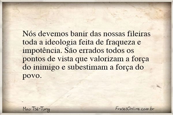 Frase de Mao Tsé-Tung