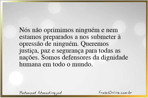 Frase de Mahmoud Ahmadinejad