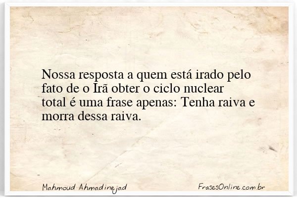 Frase de Mahmoud Ahmadinejad
