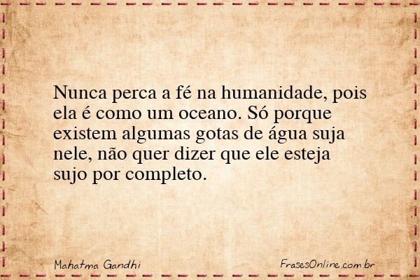 Frase de Mahatma Gandhi