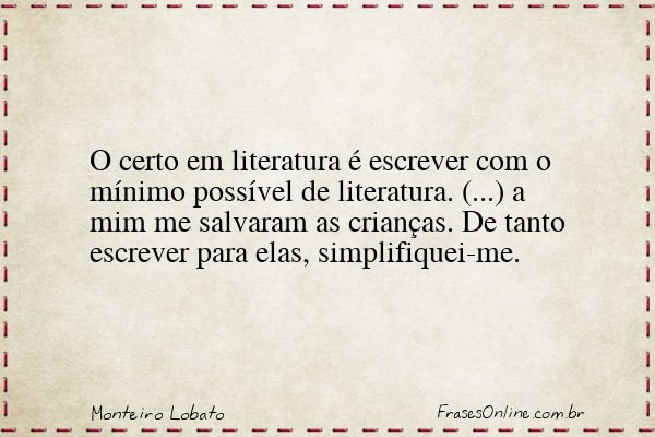 Frase de Monteiro Lobato