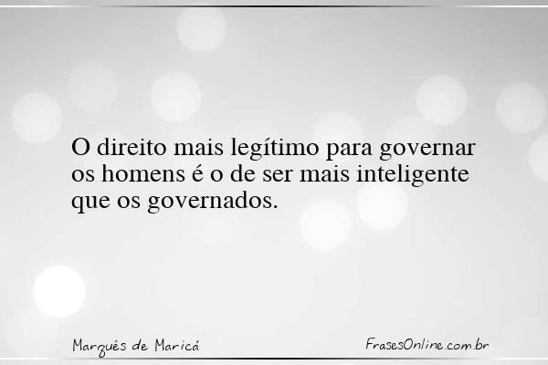 Frase de Marquês de Maricá