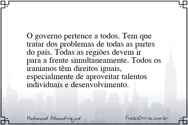 Frase de Mahmoud Ahmadinejad