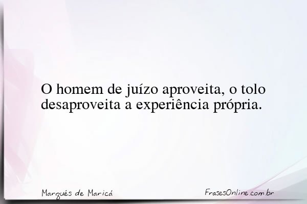 Frase de Marquês de Maricá