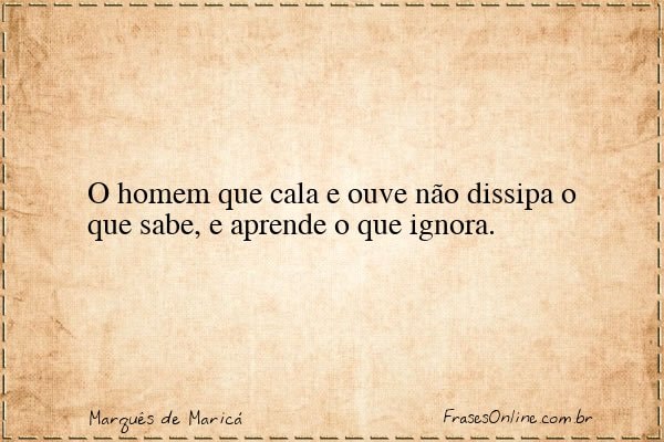 Frase de Marquês de Maricá