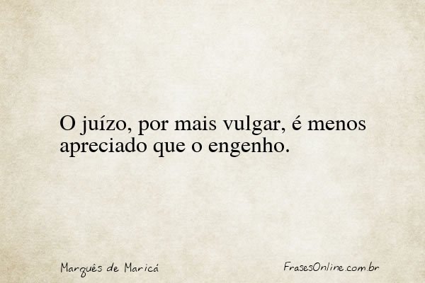 Frase de Marquês de Maricá