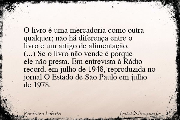 Frase de Monteiro Lobato