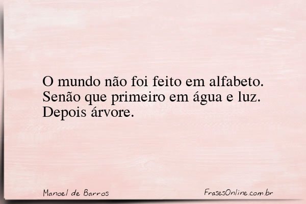 Frase de Manoel de Barros