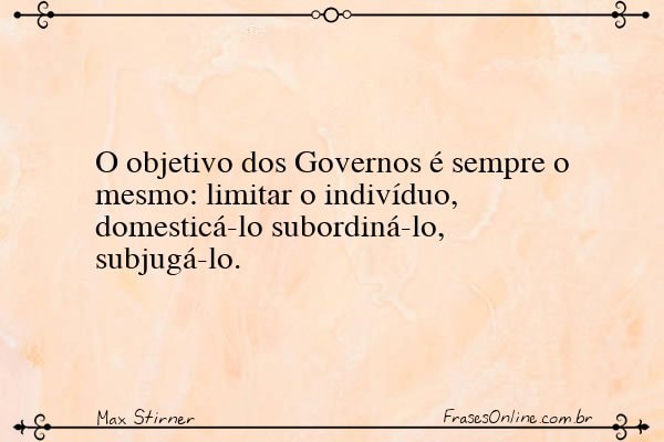 Frase de Max Stirner