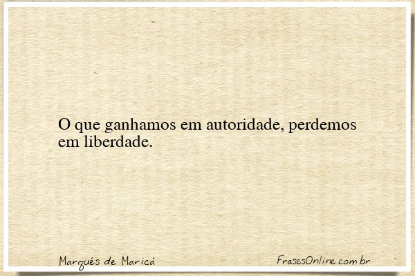 Frase de Marquês de Maricá