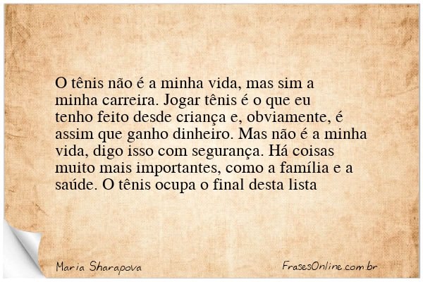 Frase de Maria Sharapova