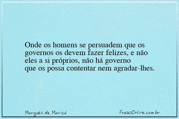 Frase de Marquês de Maricá