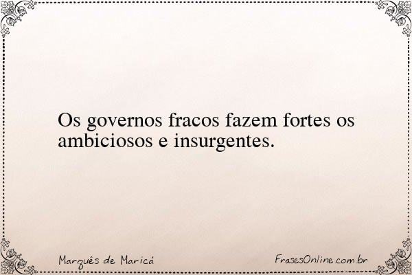 Frase de Marquês de Maricá
