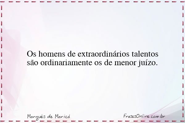 Frase de Marquês de Maricá