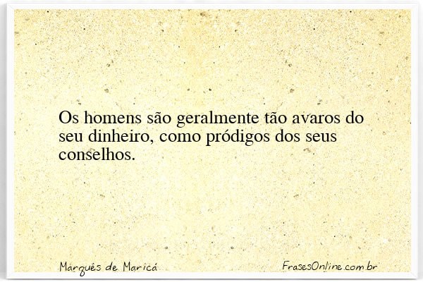 Frase de Marquês de Maricá